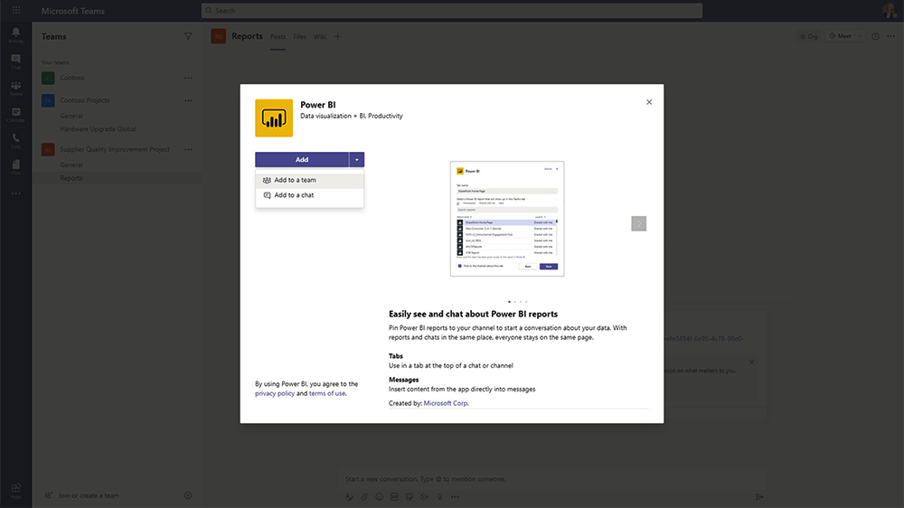 Power-BI-Service-Add-to-Teams