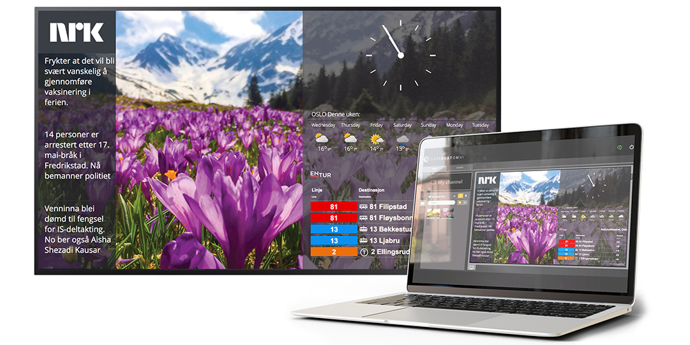 Infoskjerm sommer med widgets