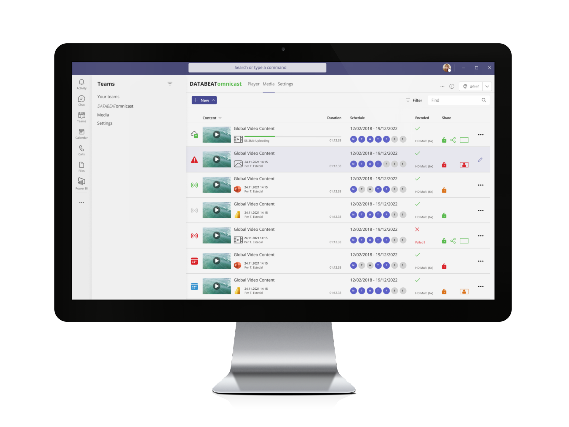 DATABEATomnicast Publisher for Microsoft Teams